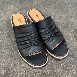 Eurosoft Corley Block Heel Slide Sandals Black Women's Size 6